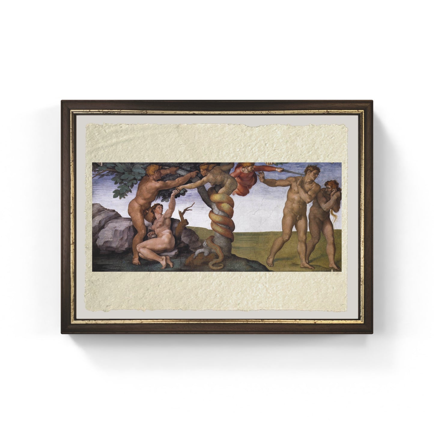 Il peccato originale e la cacciata dal paradiso di Michelangelo Buonarroti su pregiata carta Amalfi