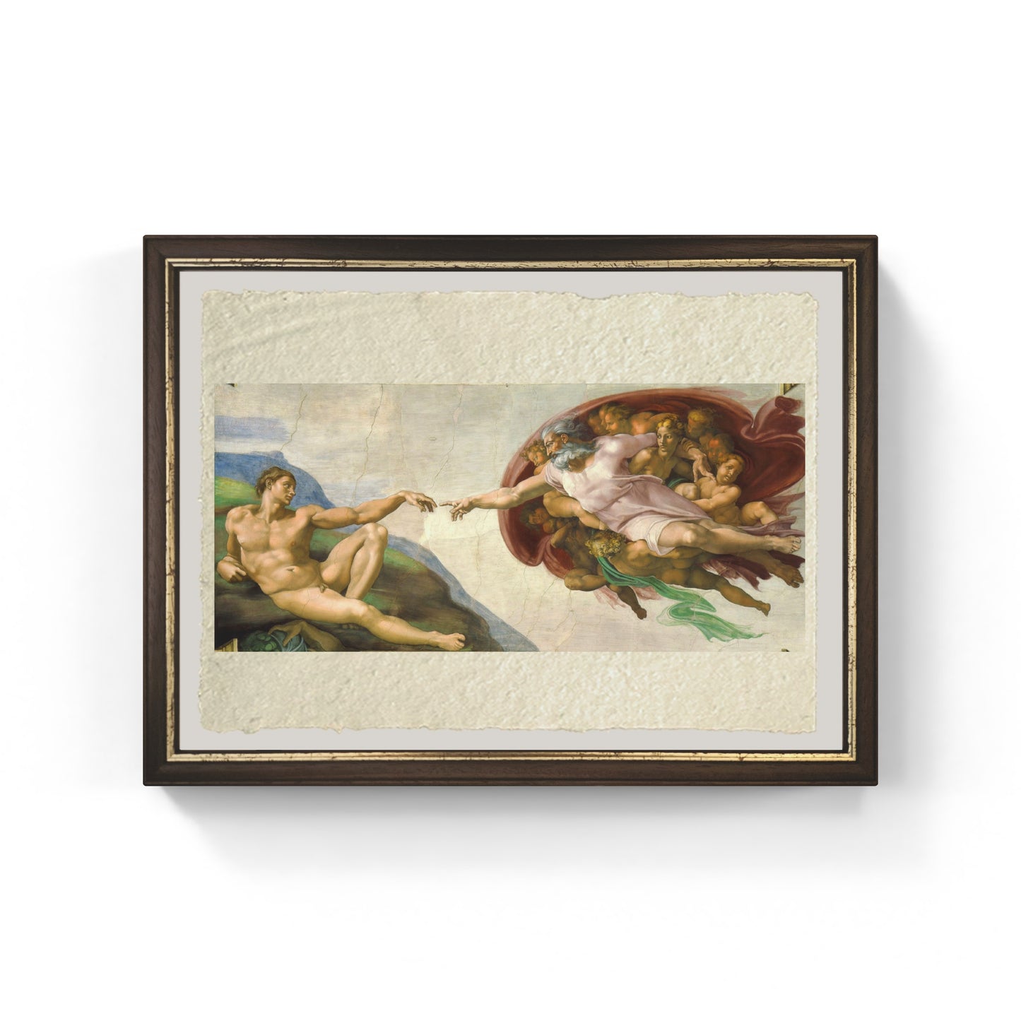 La creazione di Adamo di Michelangelo Buonarroti su pregiata carta Amalfi