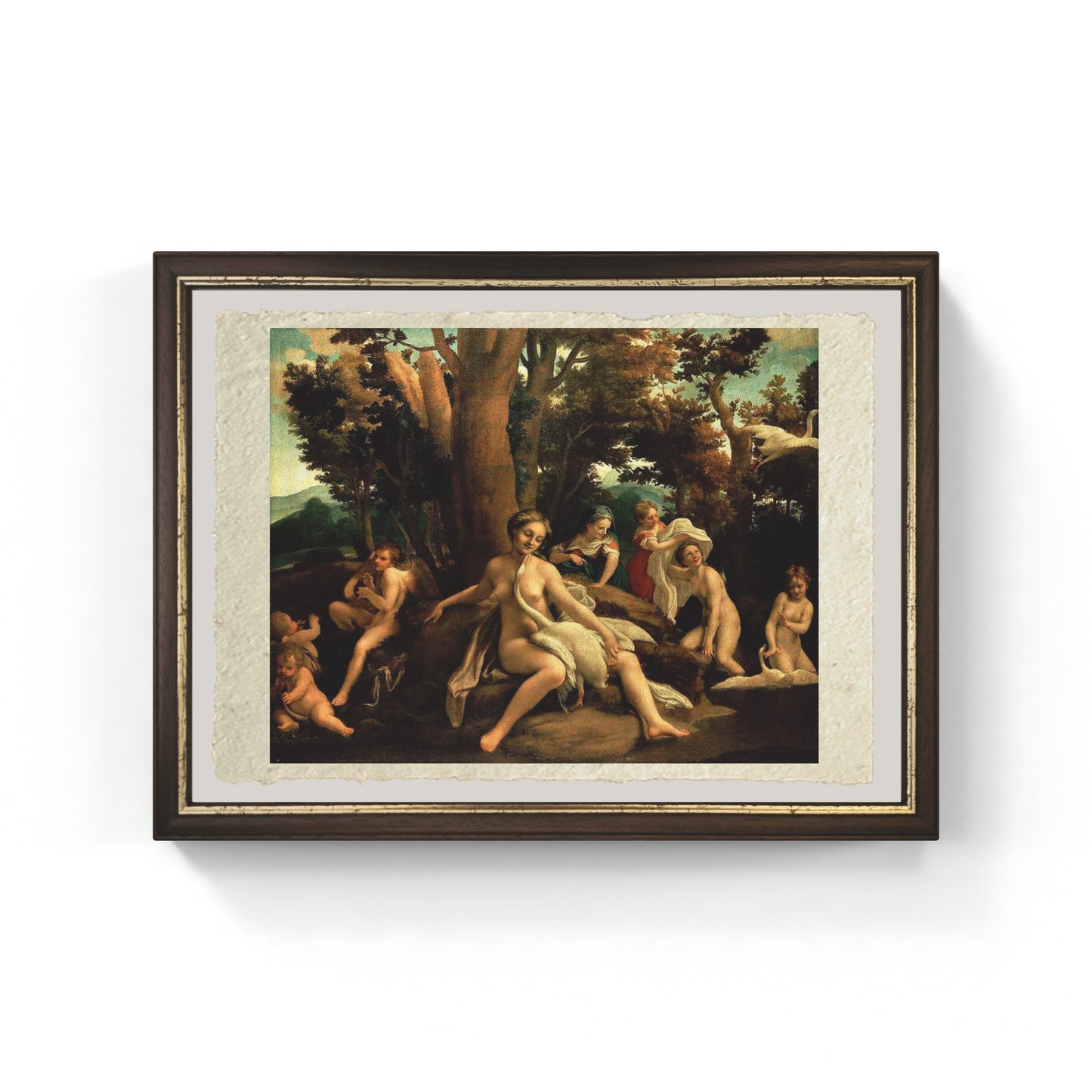 Leda di Correggio su pregiata carta Amalfi
