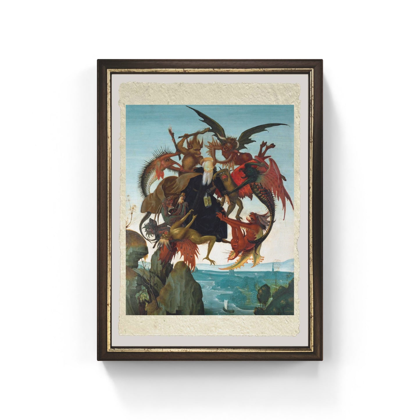 Il tormento di Sant'Antonio di Michelangelo Buonarroti su pregiata carta Amalfi