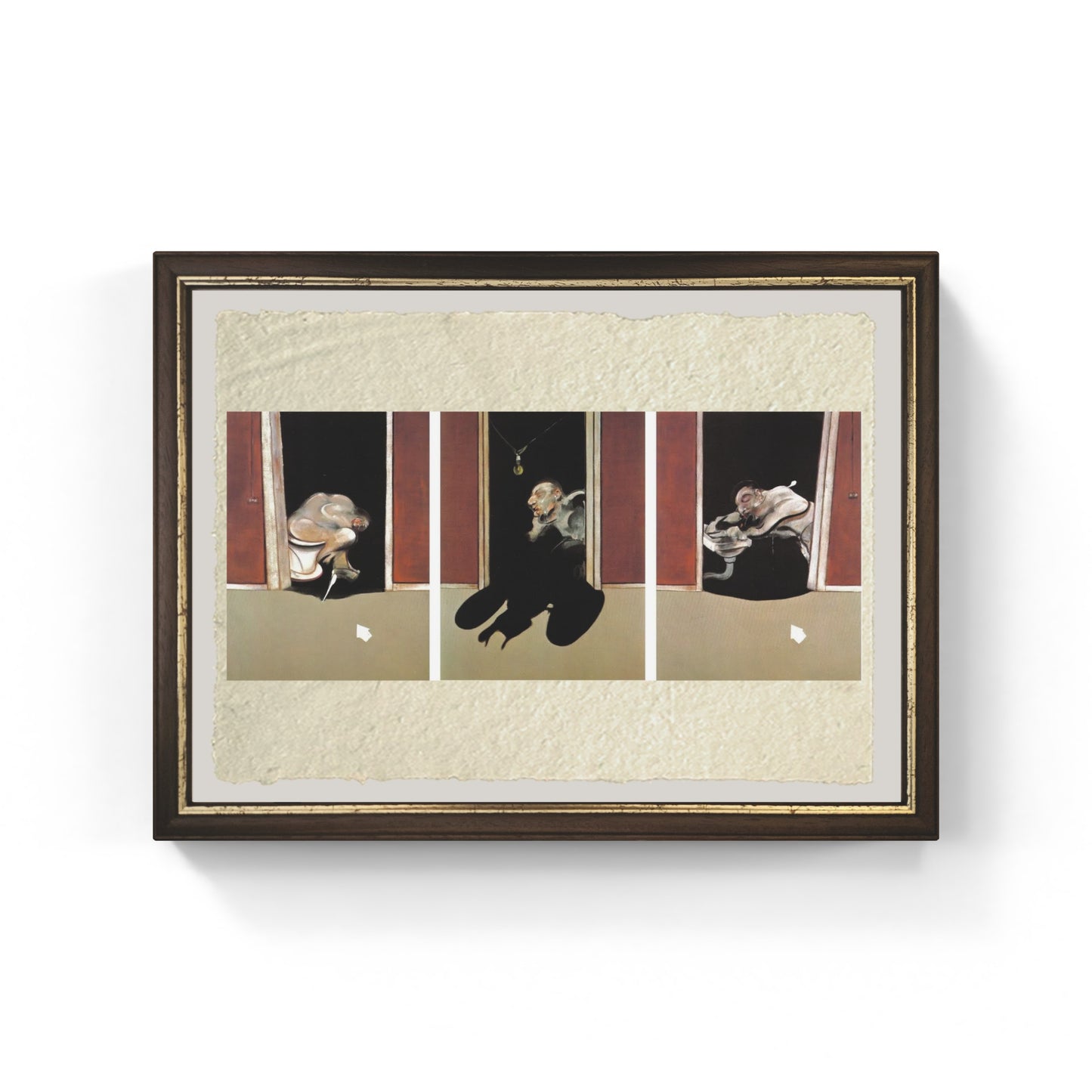 Trittico maggio-giugno 1973 di Francis Bacon su pregiata carta Amalfi