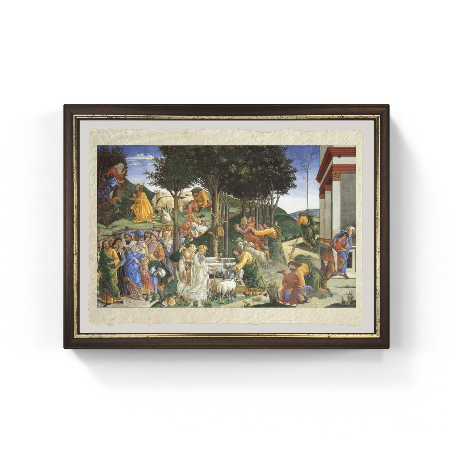 Le prove di Mosè di Sandro Botticelli su pregiata carta Amalfi