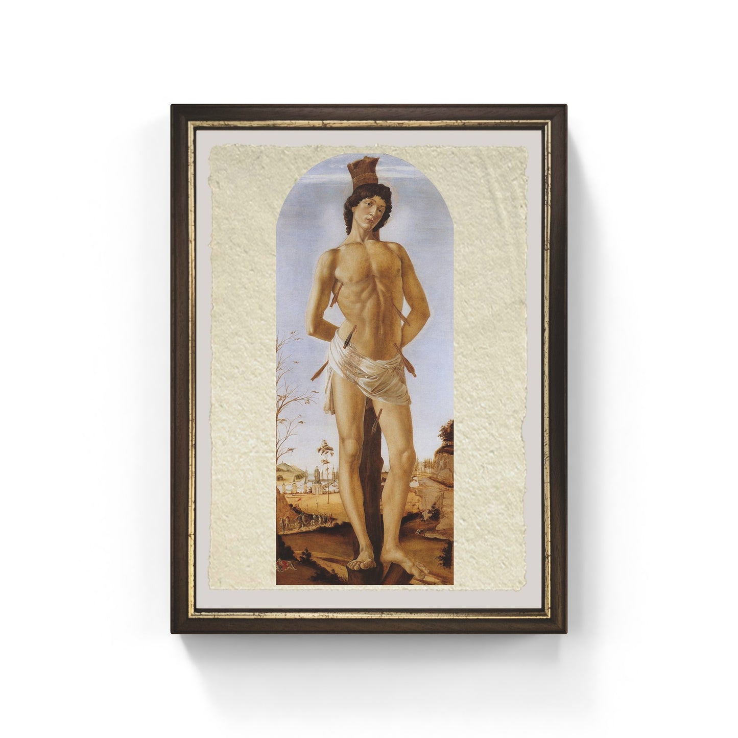 Il Martirio di San Sebastiano di Sandro Botticelli su pregiata carta Amalfi