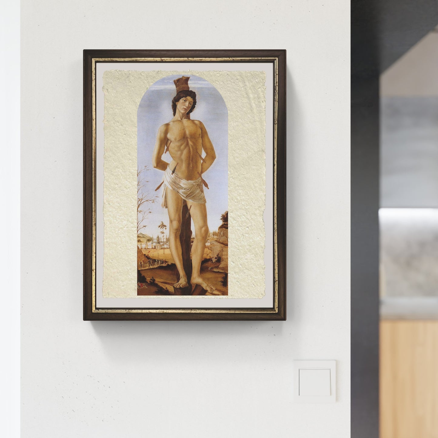 Il Martirio di San Sebastiano di Sandro Botticelli su pregiata carta Amalfi