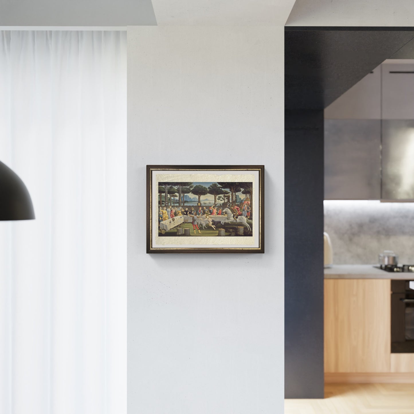 Il banchetto nel bosco di Sandro Botticelli su pregiata carta Amalfi