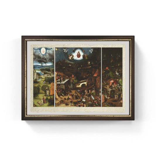 Trittico del Giudizio di Vienna di Hieronymus Bosch su pregiata carta Amalfi