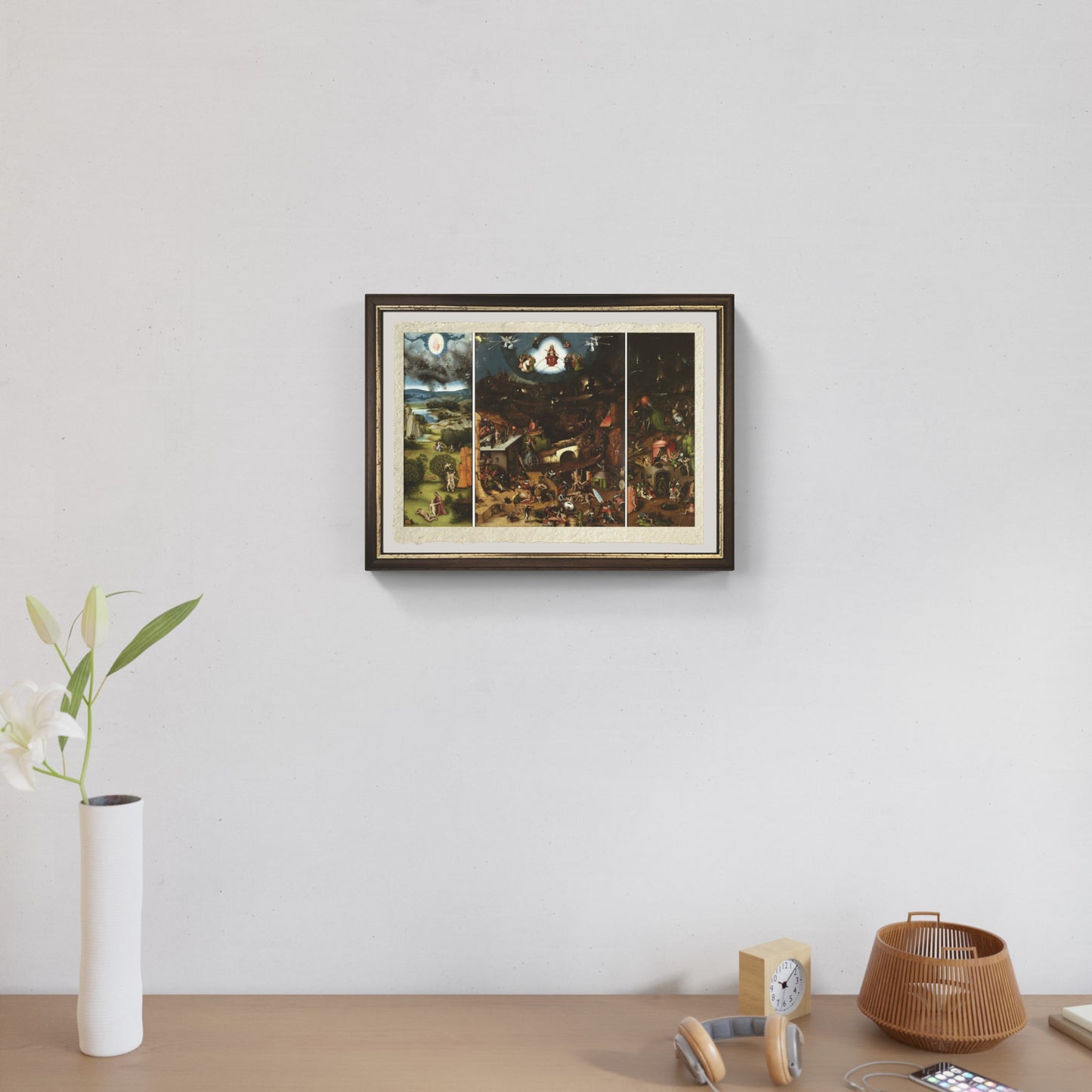 Trittico del Giudizio di Vienna di Hieronymus Bosch su pregiata carta Amalfi