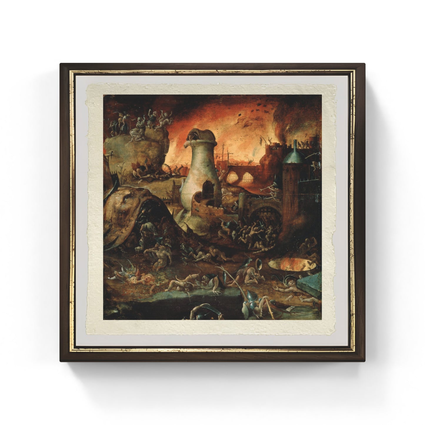 Inferno di Hieronymus Bosch su pregiata carta Amalfi