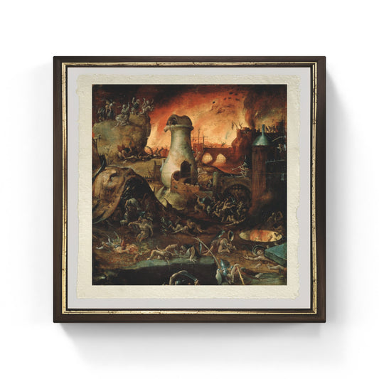 Inferno di Hieronymus Bosch su pregiata carta Amalfi