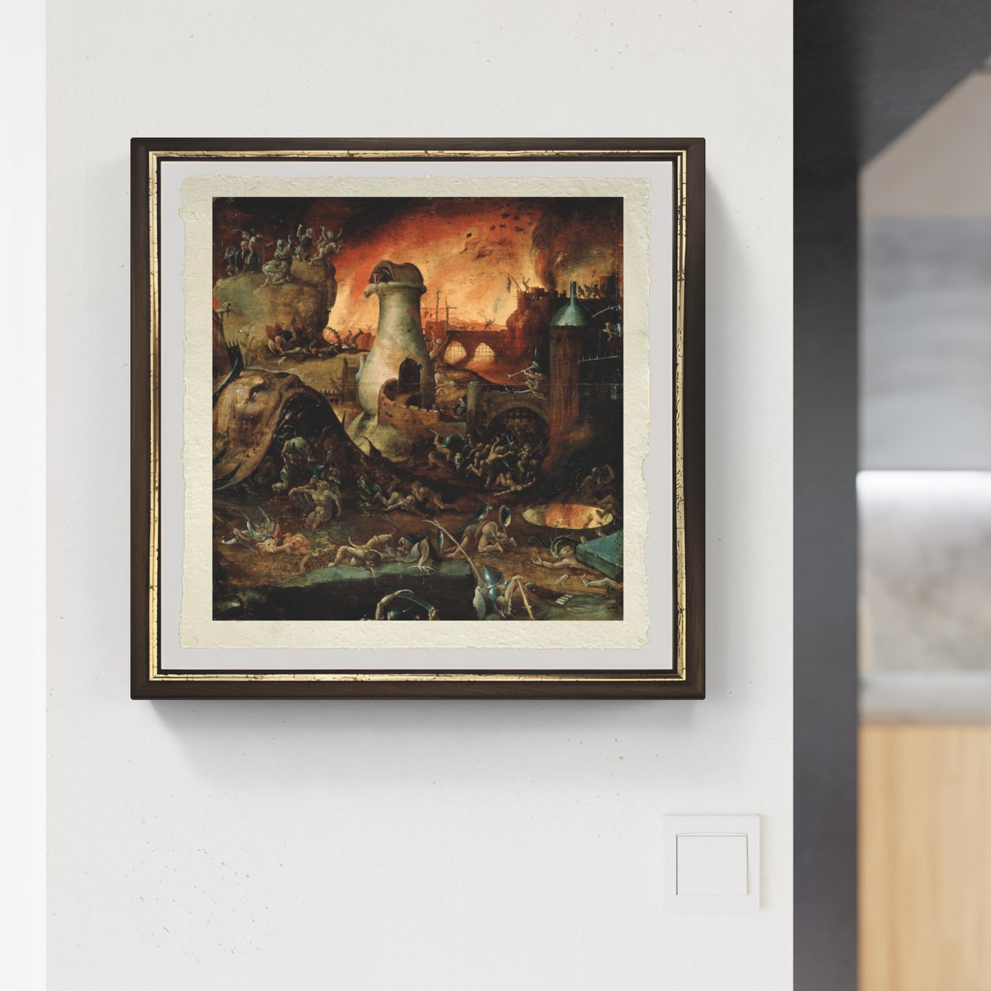 Inferno di Hieronymus Bosch su pregiata carta Amalfi