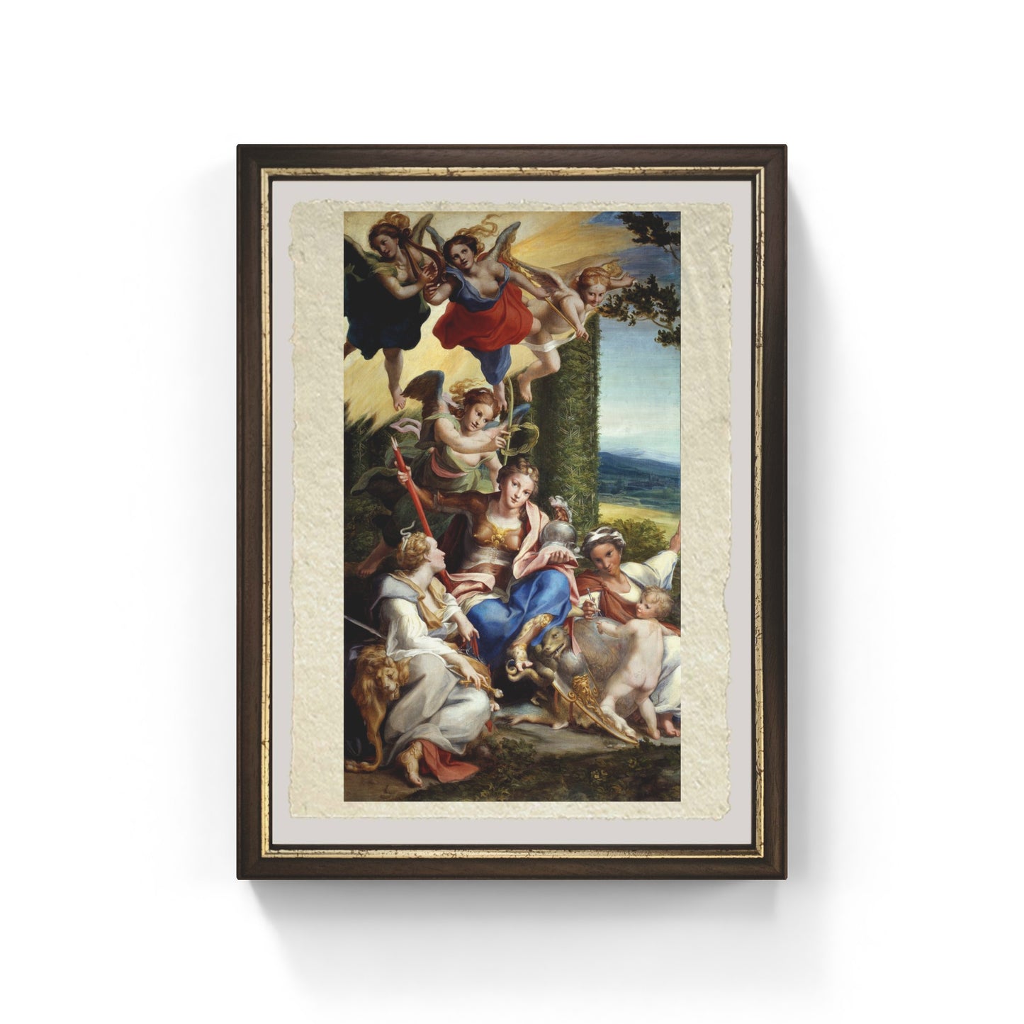 Allegoria della Virtù di Correggio su pregiata carta Amalfi