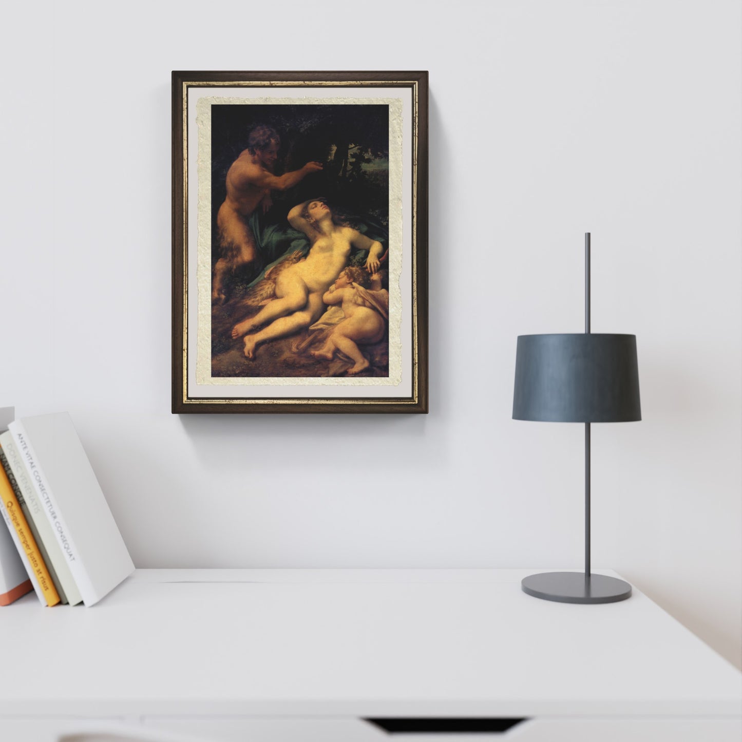 Venere e Amore spiati da un satiro di Correggio su pregiata carta Amalfi