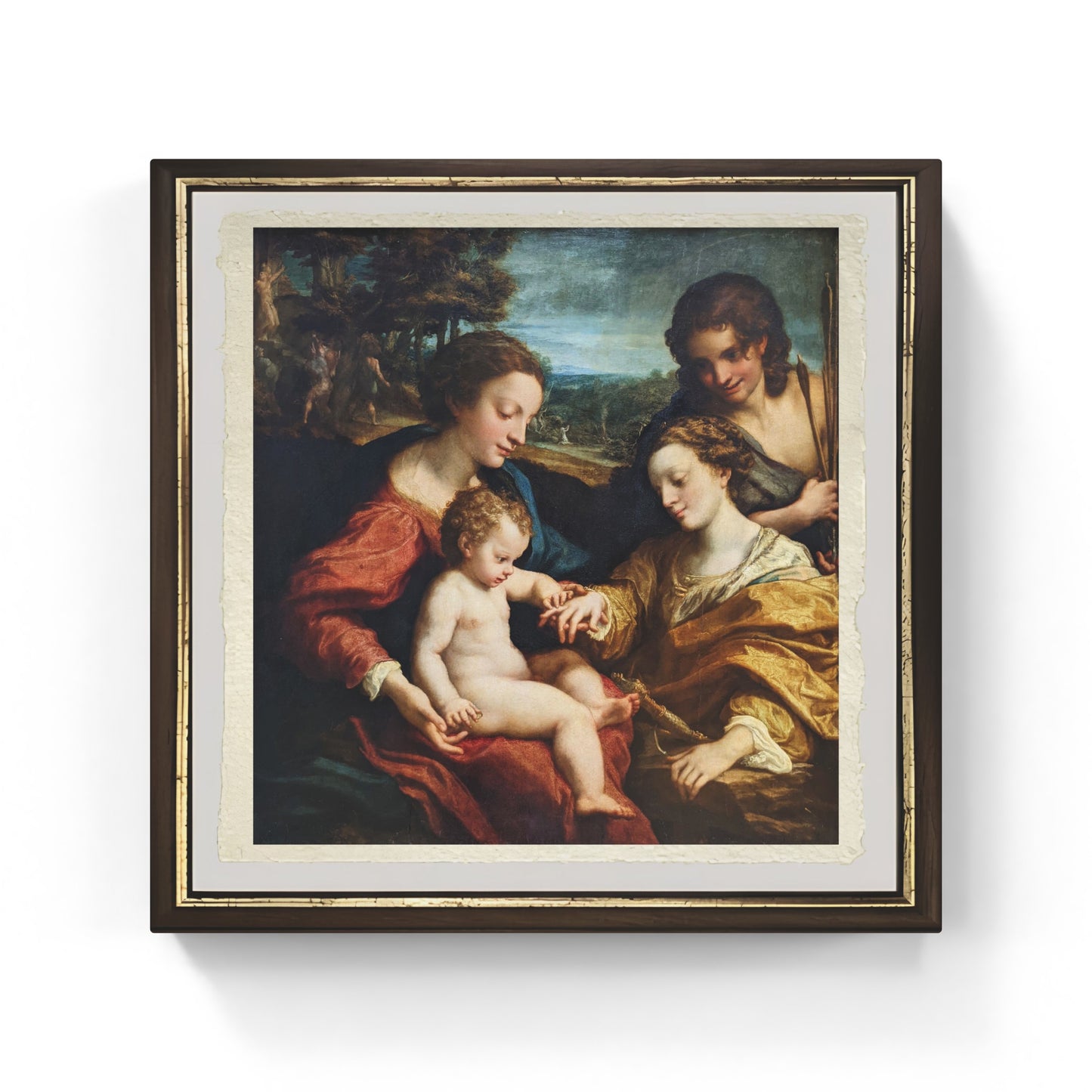 Matrimonio mistico di santa Caterina d'Alessandria di Correggio su pregiata carta Amalfi