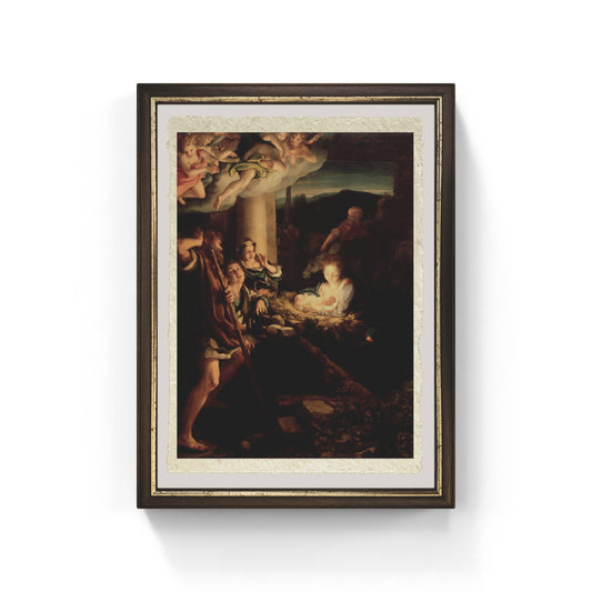Adorazione dei pastori di Correggio su pregiata carta Amalfi