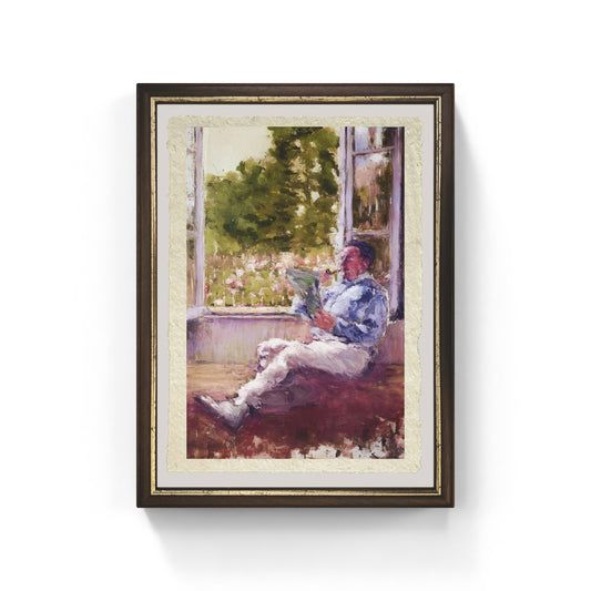 Uomo seduto alla finestra di Marcel Duchamp su pregiata carta Amalfi