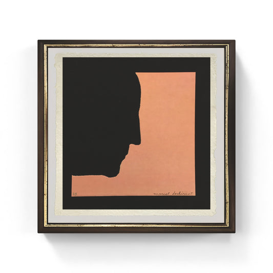 Autoritratto di profilo di Marcel Duchamp su pregiata carta Amalfi