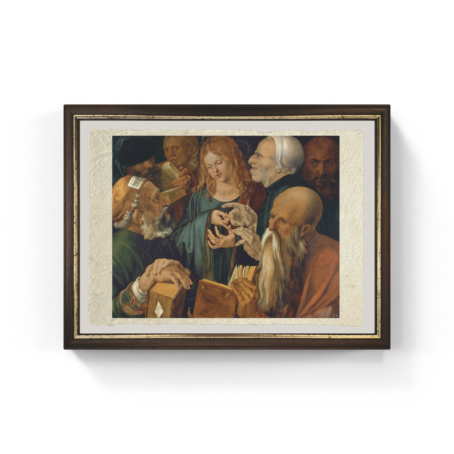 Cristo dodicenne tra i dottori di Albrecht Dürer su pregiata carta Amalfi