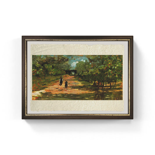 The Avenue of Trees with Two Children by Giovanni Fattori on fine Amalfi paper