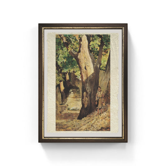 Little Girl in the Woods by Giovanni Fattori on fine Amalfi paper