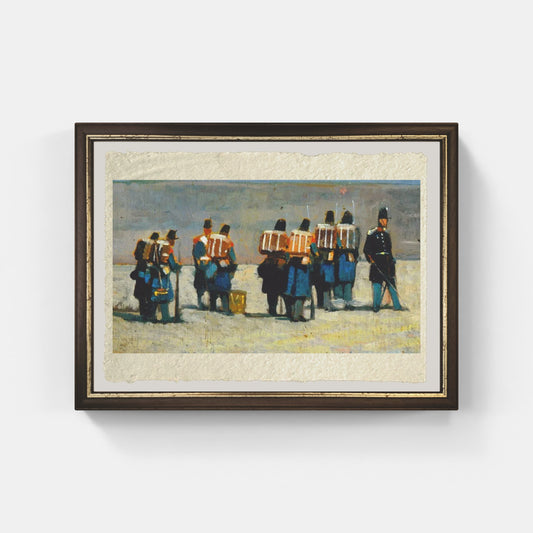 French soldiers of '59 by Giovanni Fattori on fine Amalfi paper