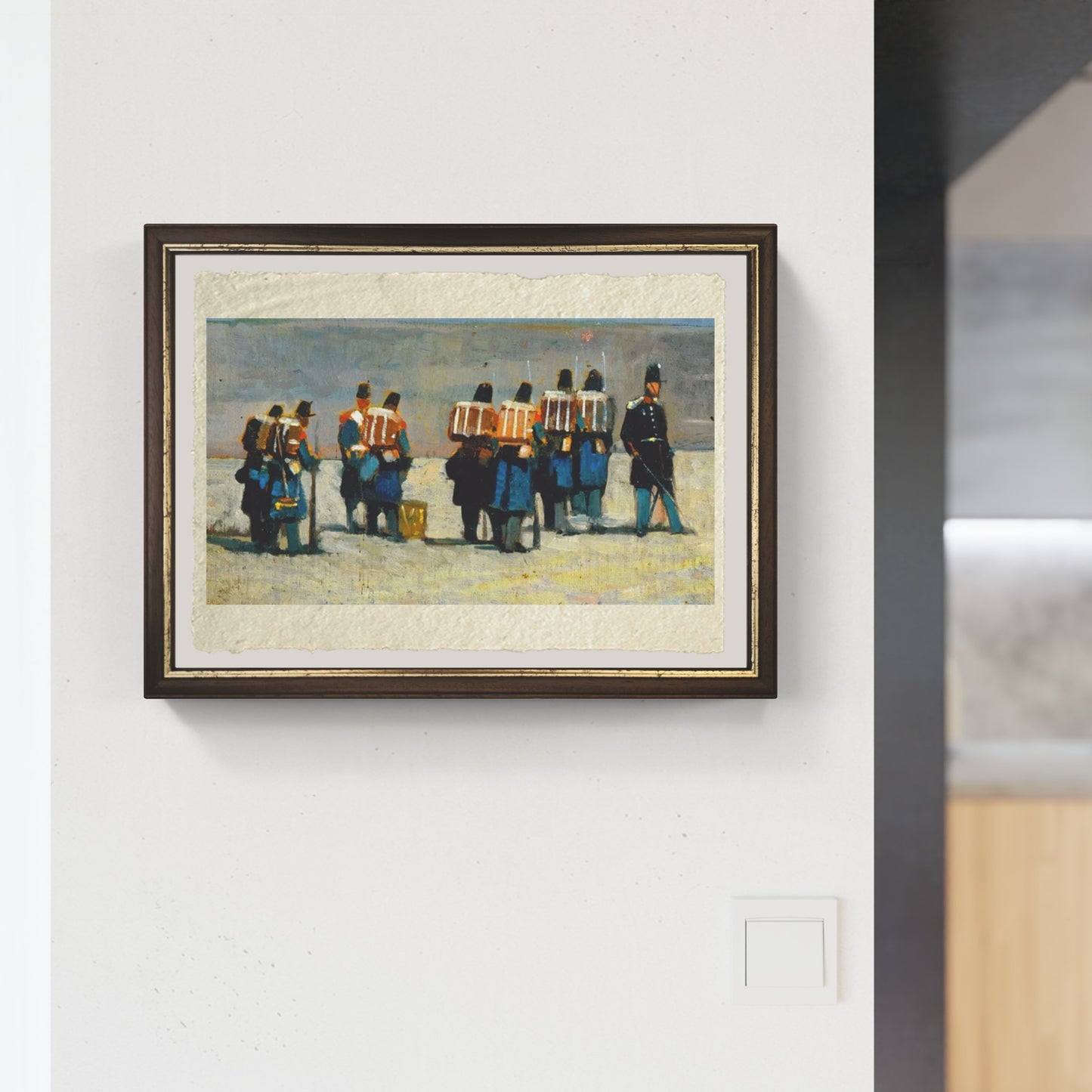 Soldati francesi del '59 di Giovanni Fattori su pregiata carta Amalfi