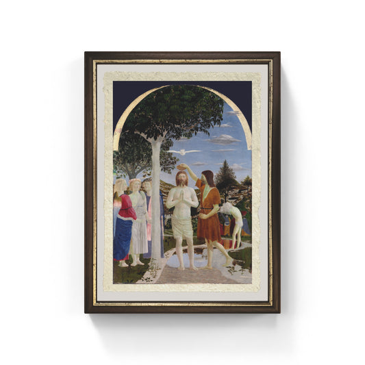 Il Battesimo di Cristo di Piero della Francesca su pregiata carta Amalfi