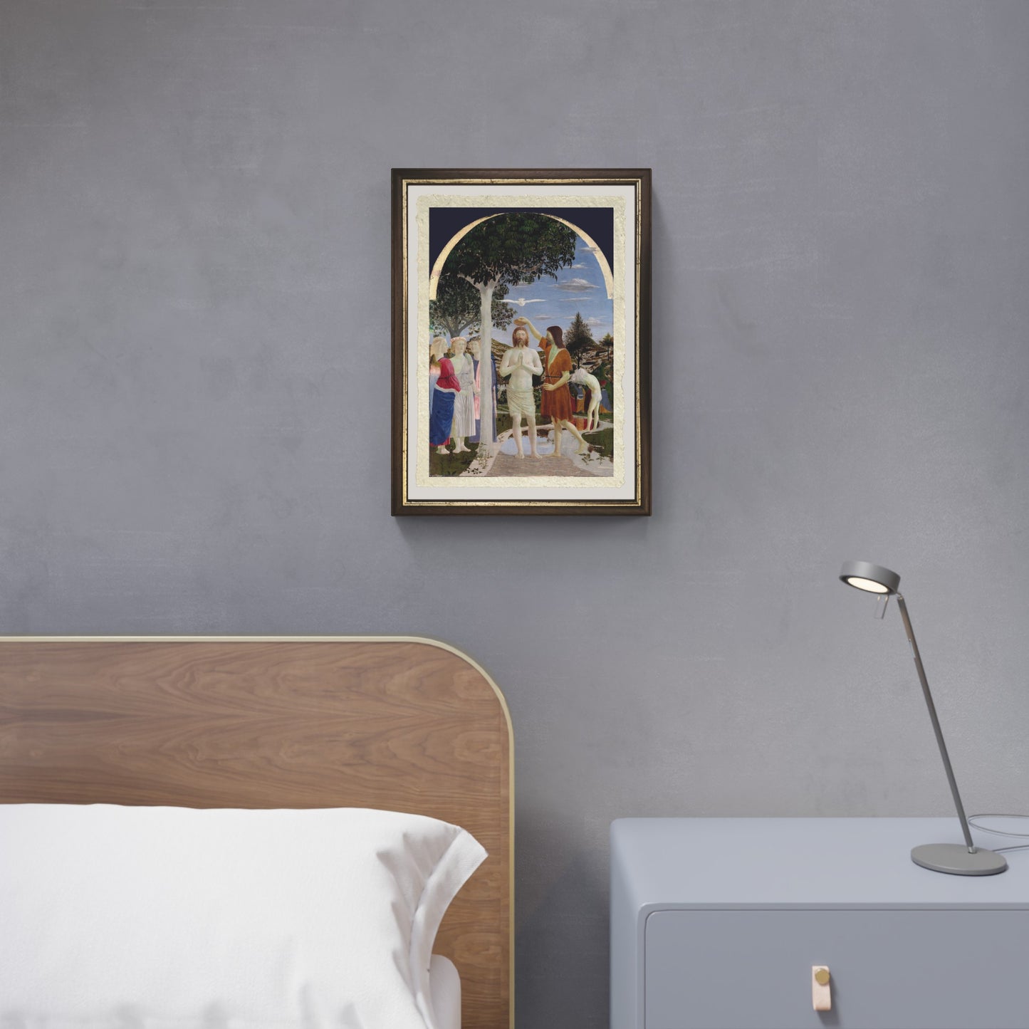 Il Battesimo di Cristo di Piero della Francesca su pregiata carta Amalfi