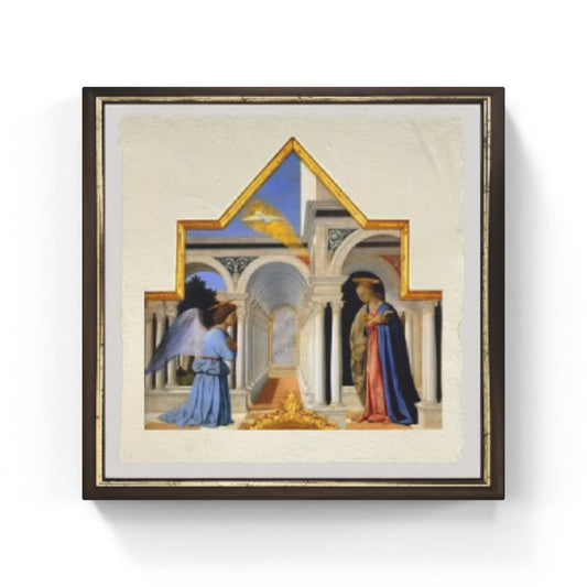 Annunciazione, polittico di Sant'Antonio di Piero della Francesca su pregiata carta Amalfi