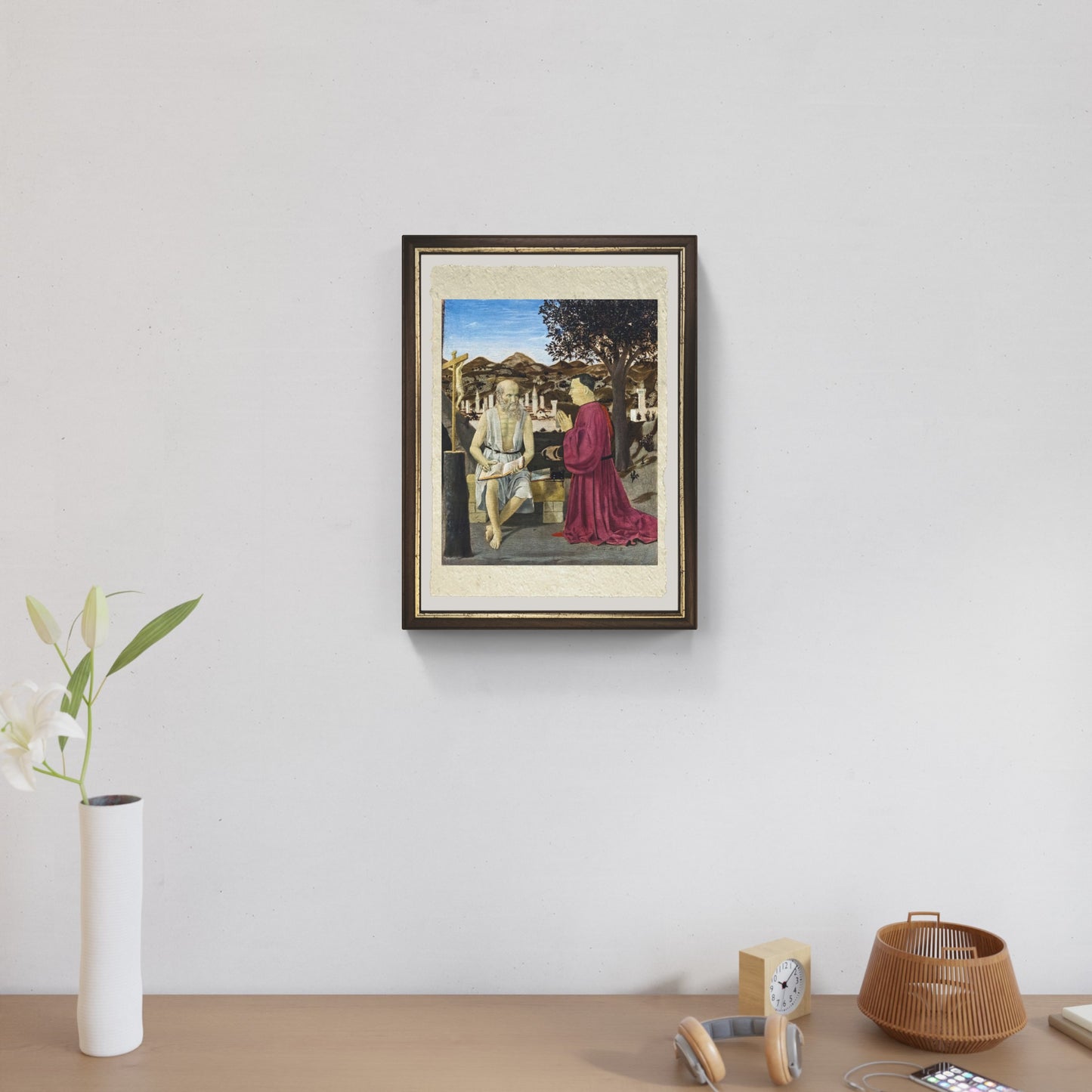 San Girolamo e il donatore Girolamo Amadi di Piero della Francesca su pregiata carta Amalfi