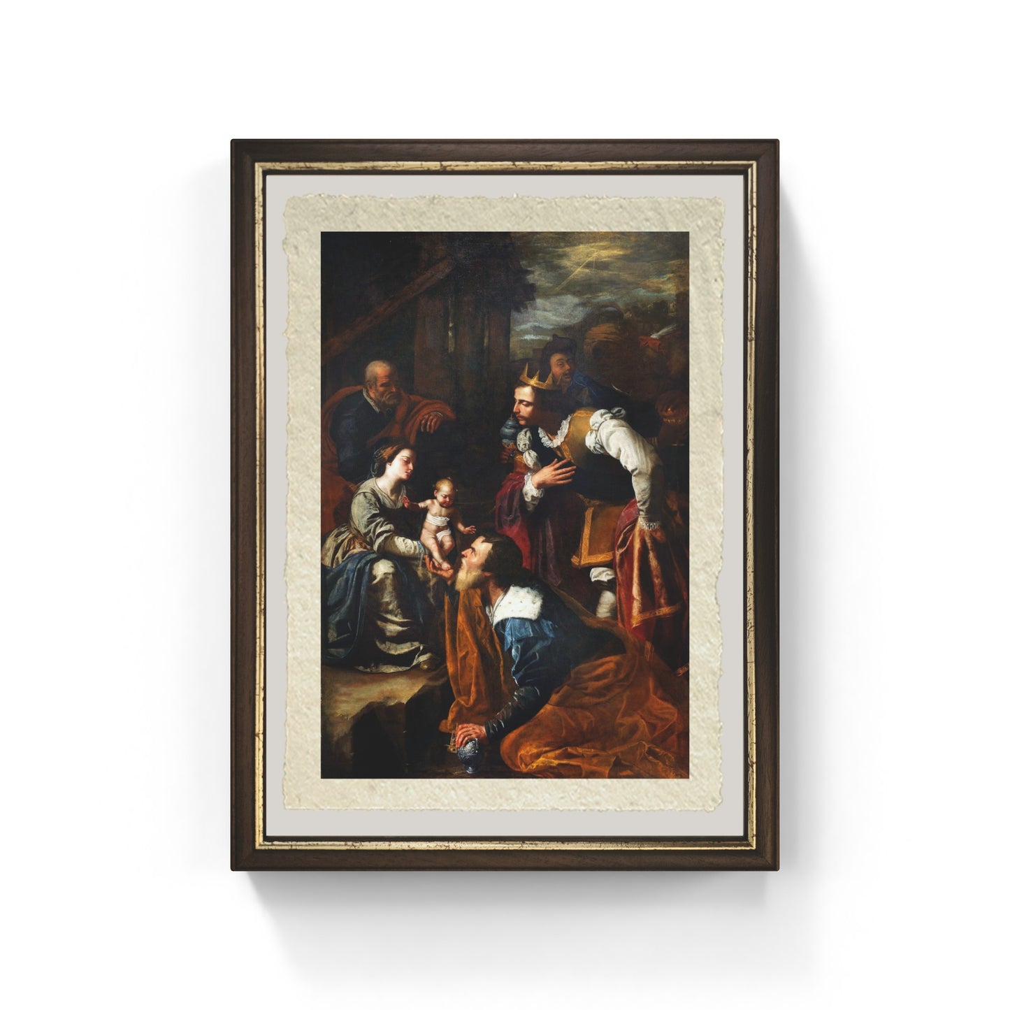 Adorazione dei magi di Artemisia Gentileschi su pregiata carta Amalfi