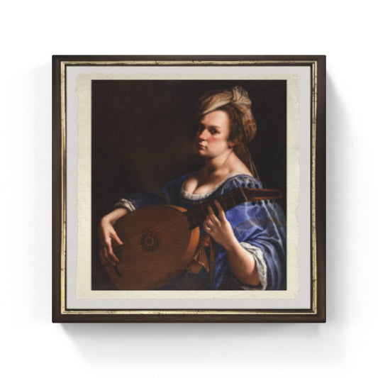 Autoritratto come suonatrice di liuto di Artemisia Gentileschi su pregiata carta Amalfi