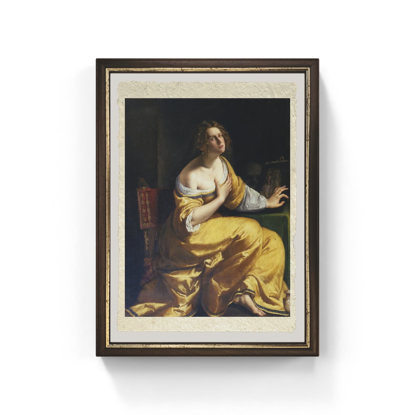 Conversione della Maddalena di Artemisia Gentileschi su pregiata carta Amalfi
