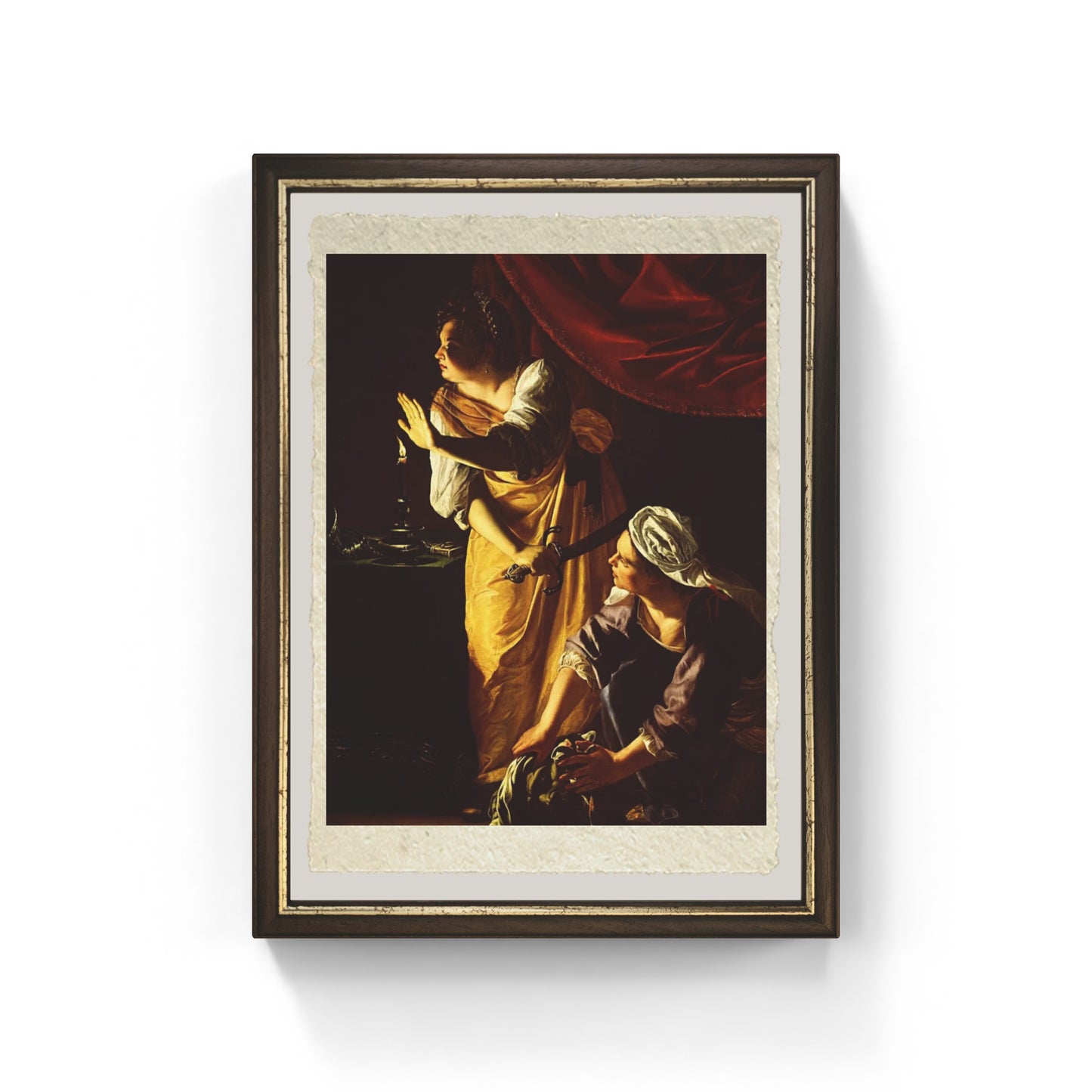 Giuditta con la sua ancella di Artemisia Gentileschi su pregiata carta Amalfi