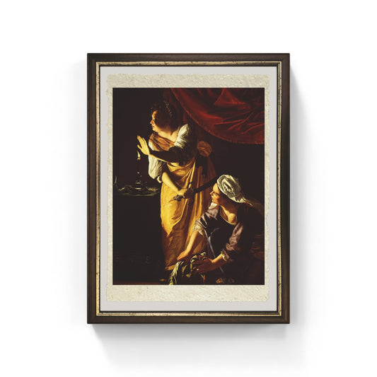 Giuditta con la sua ancella di Artemisia Gentileschi su pregiata carta Amalfi