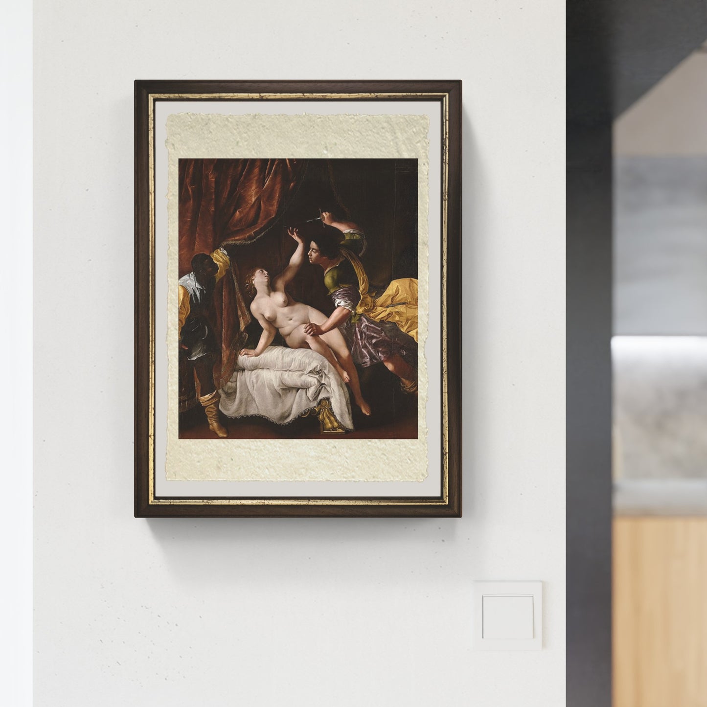 Ratto di Lucrezia di Artemisia Gentileschi su pregiata carta Amalfi