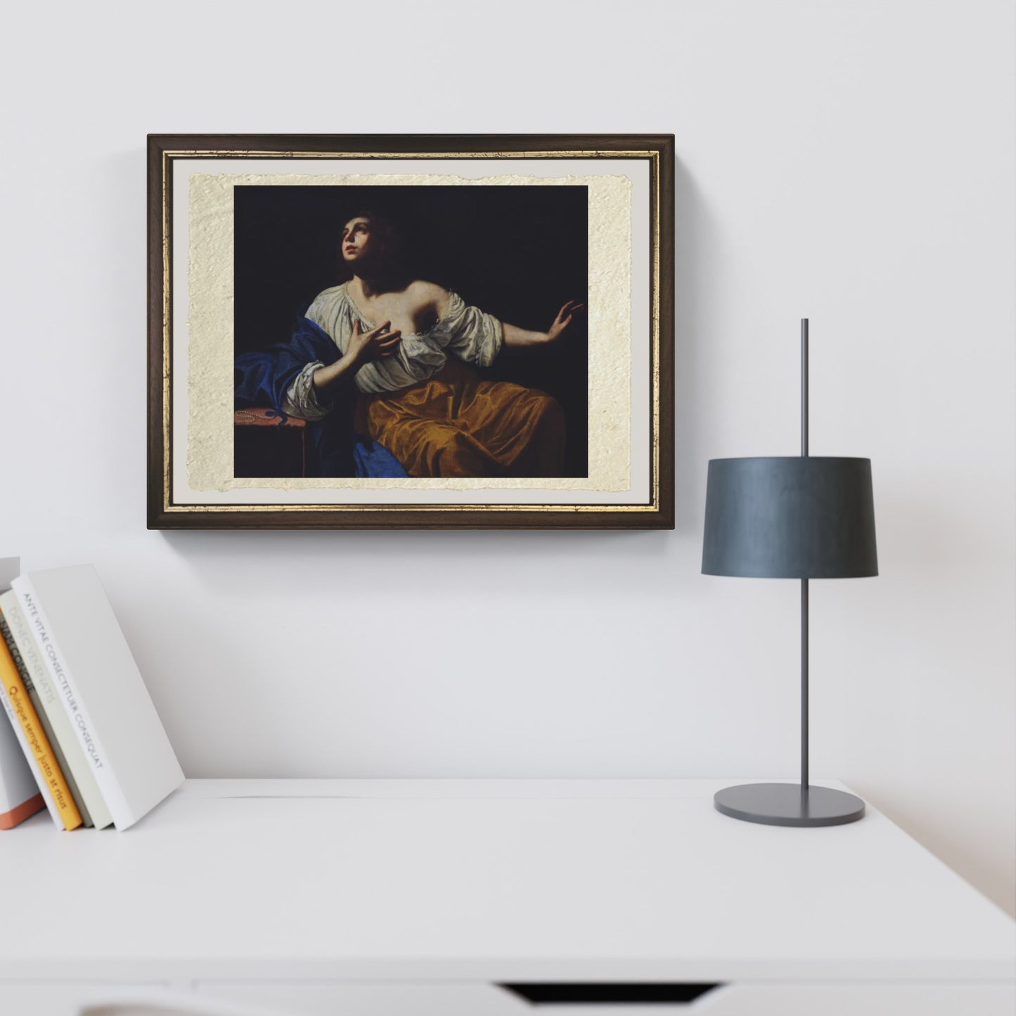 Maria Maddalena penitente di Artemisia Gentileschi su pregiata carta Amalfi