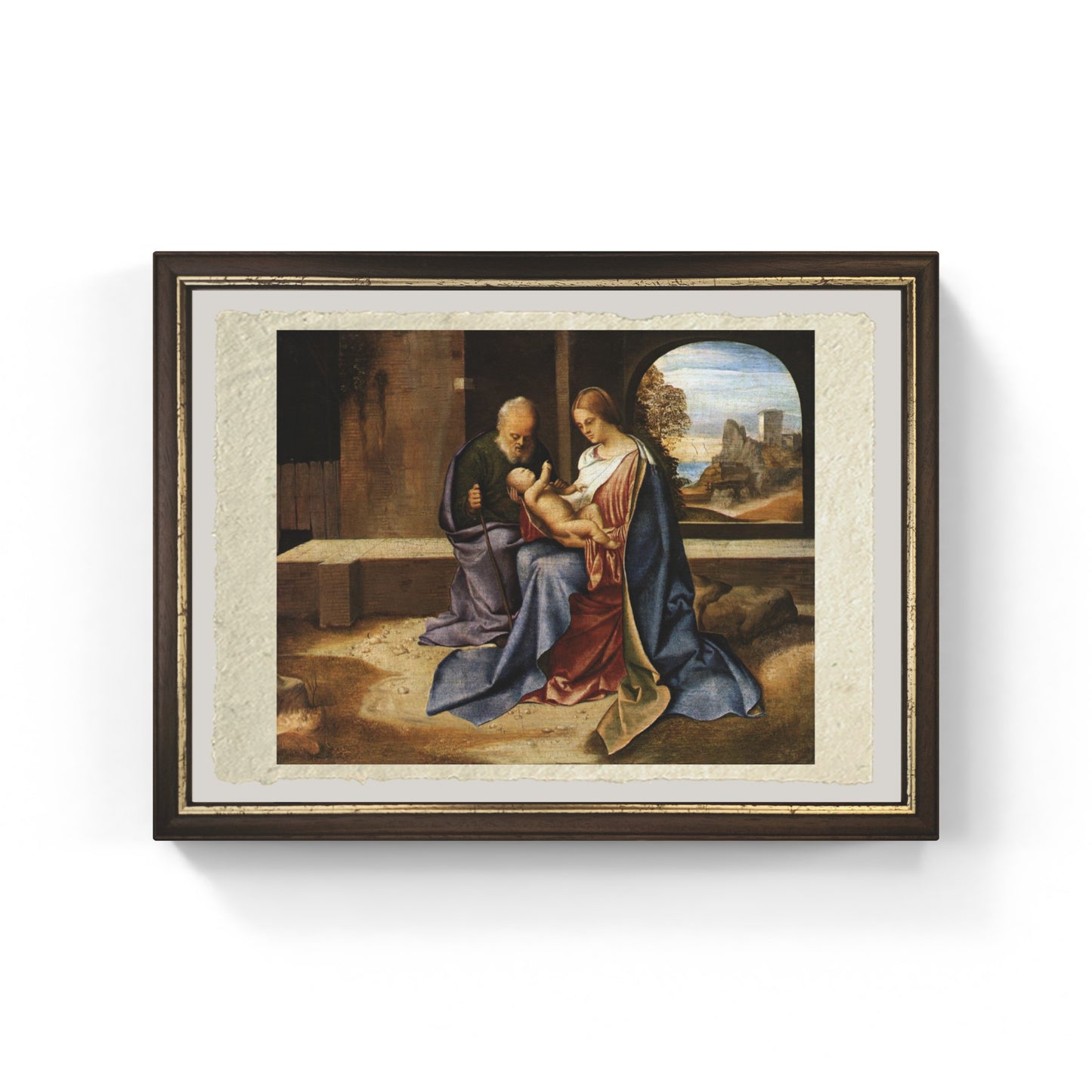 La Sacra Famiglia Benson di Giorgione su pregiata carta Amalfi