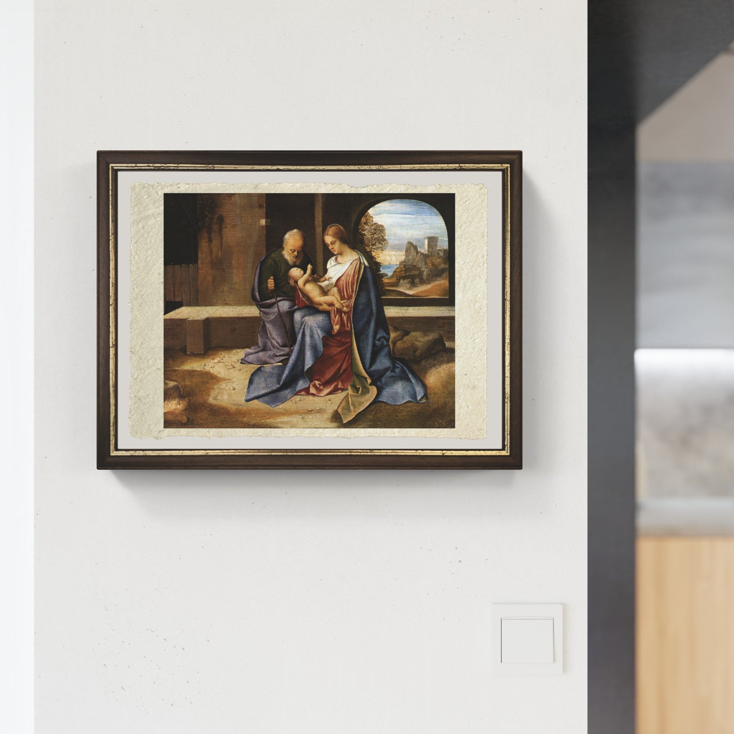 La Sacra Famiglia Benson di Giorgione su pregiata carta Amalfi