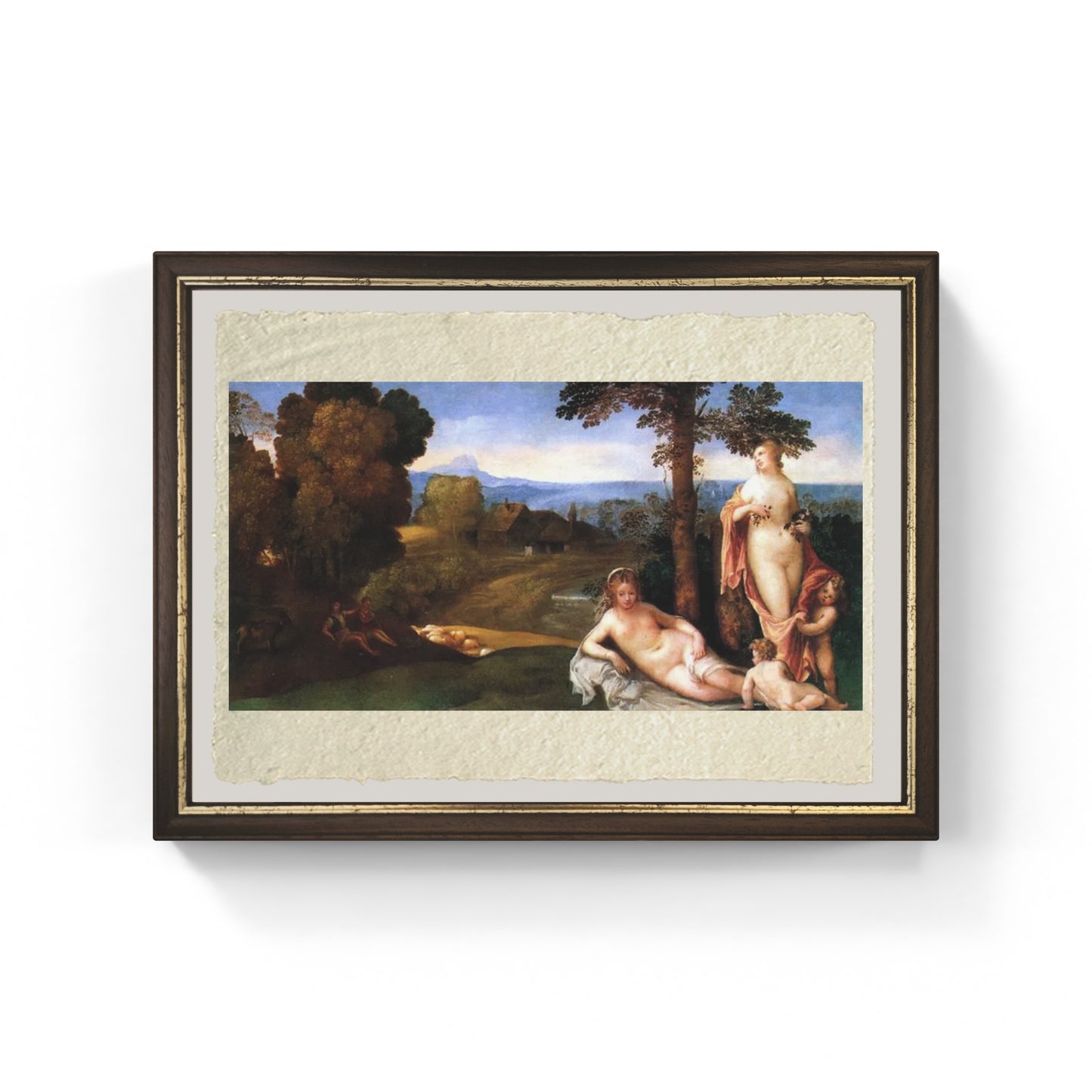 Ninfe e bambini di Giorgione su pregiata carta Amalfi