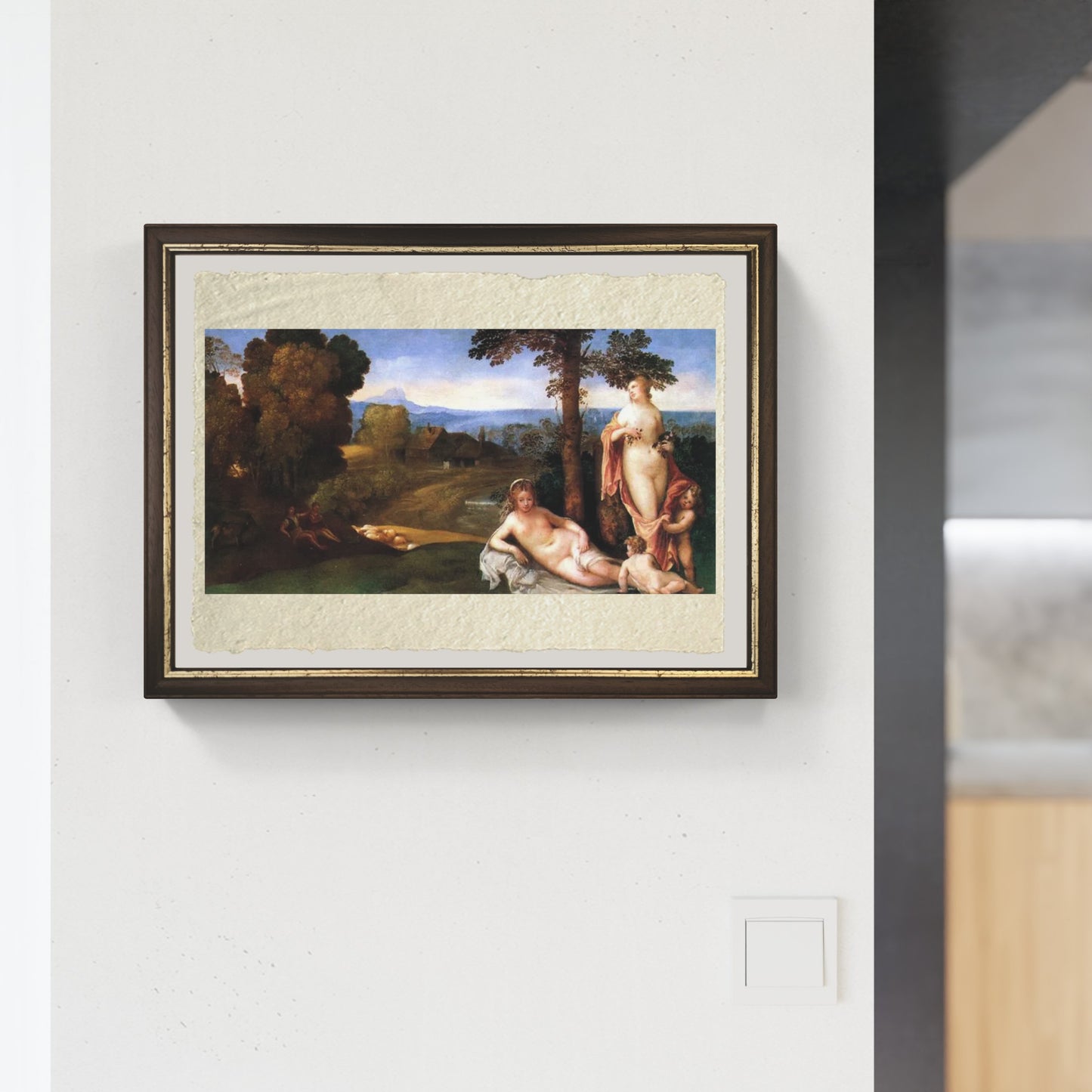 Ninfe e bambini di Giorgione su pregiata carta Amalfi