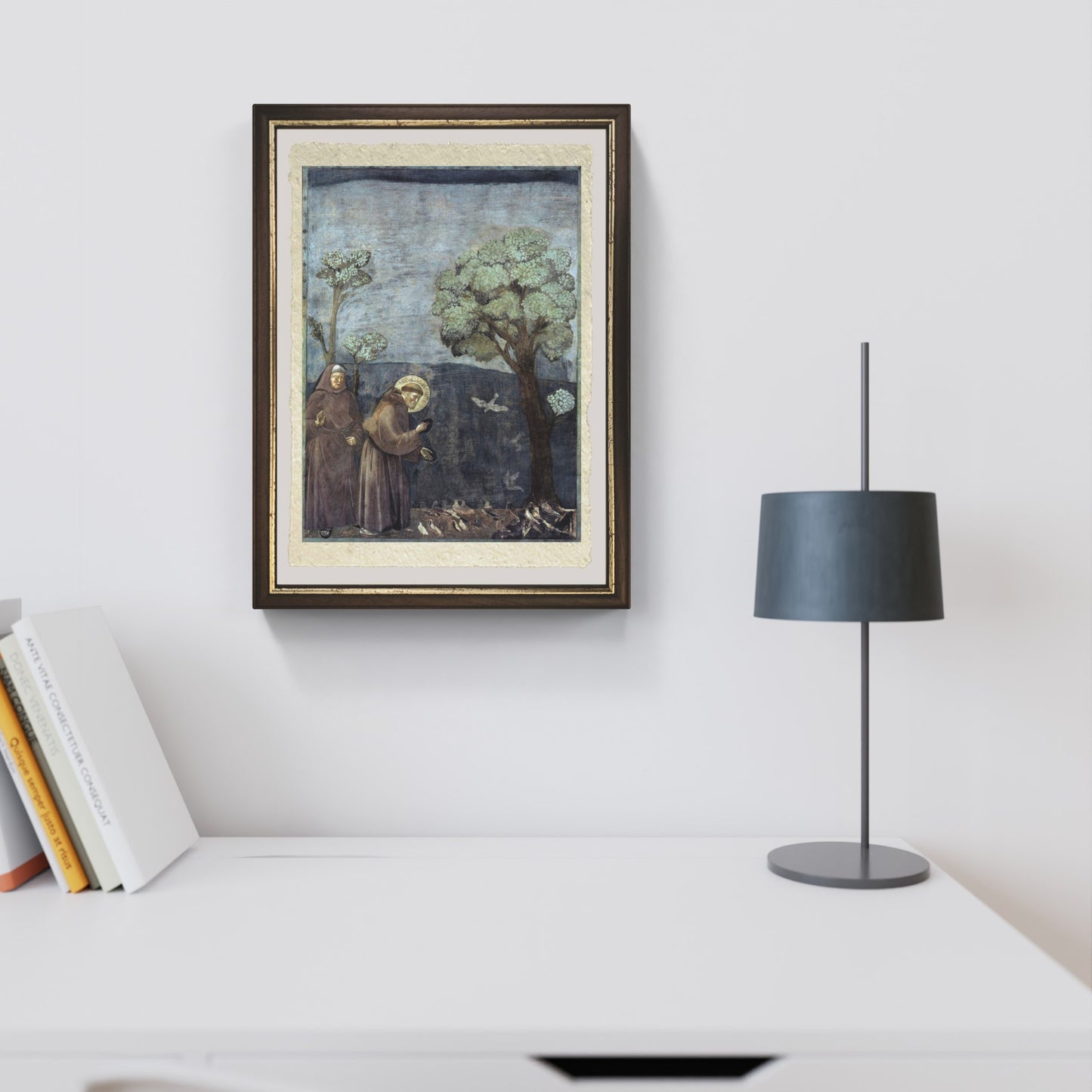 Predica agli uccelli di Giotto su pregiata carta Amalfi