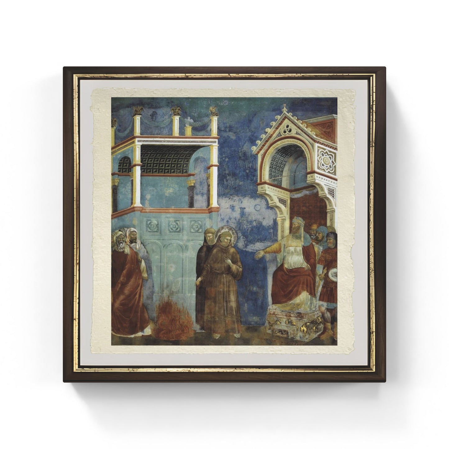 San Francesco davanti al Sultano di Giotto su pregiata carta Amalfi