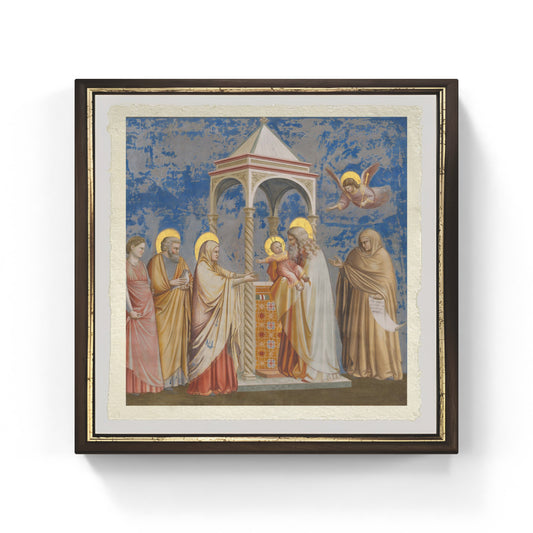 Presentazione di Gesù al tempio di Giotto su pregiata carta Amalfi