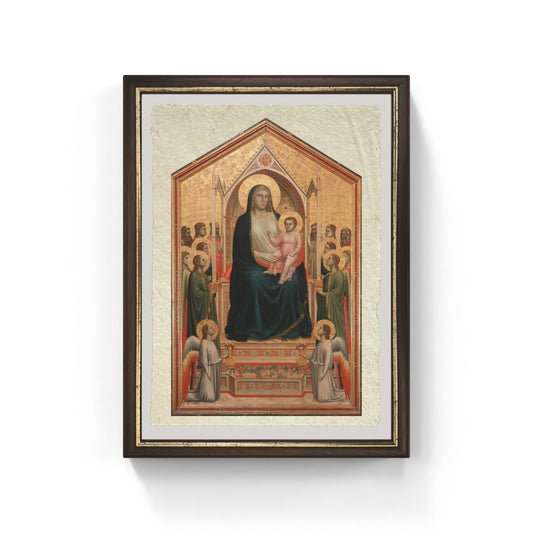 Madonna col Bambino in trono di Giotto su pregiata carta Amalfi