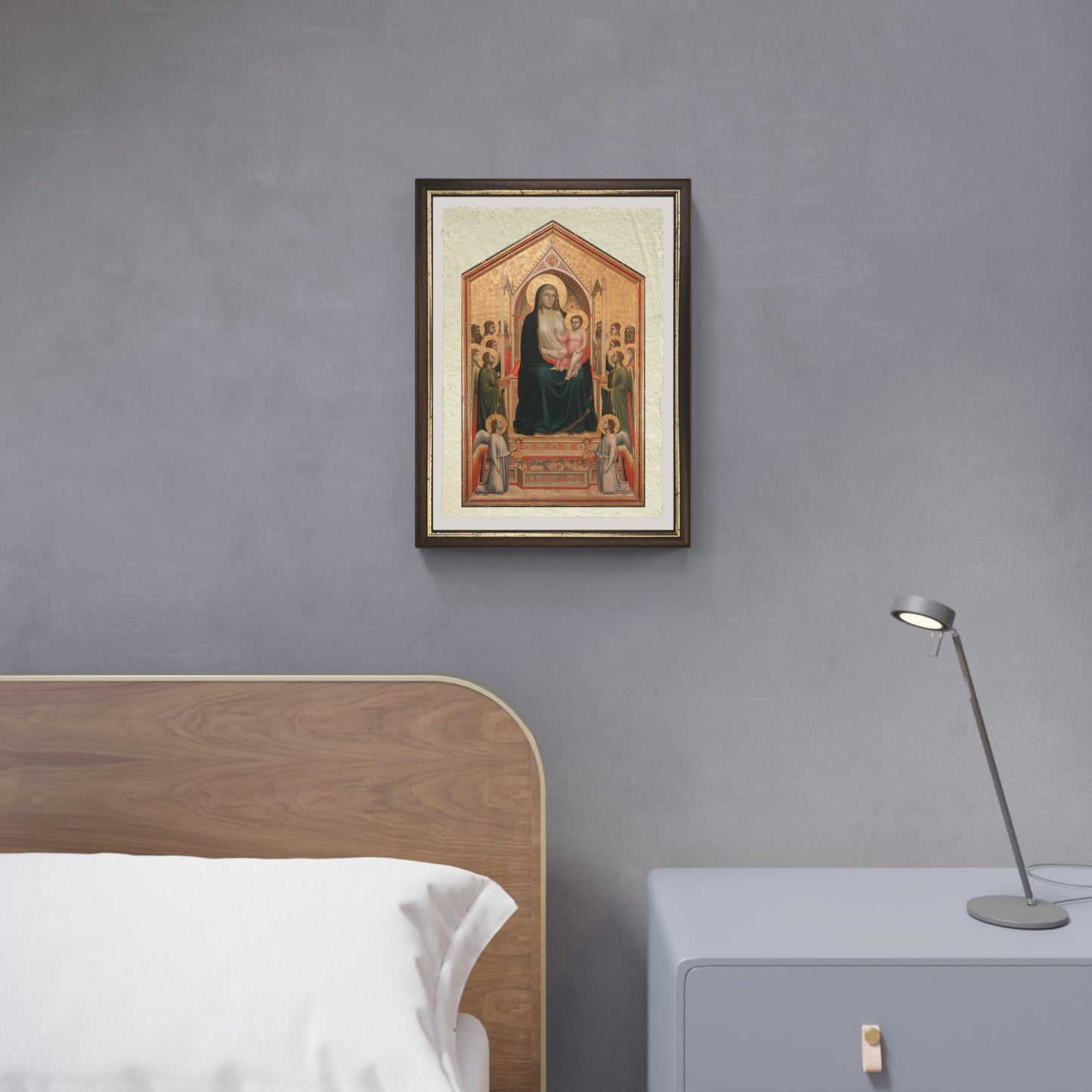 Madonna col Bambino in trono di Giotto su pregiata carta Amalfi