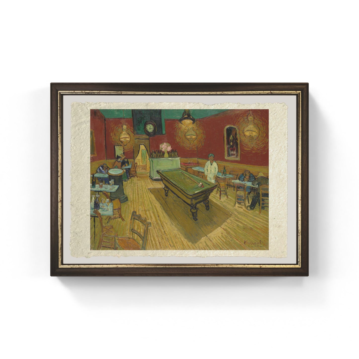 Il caffè di notte di Van Gogh su pregiata carta Amalfi