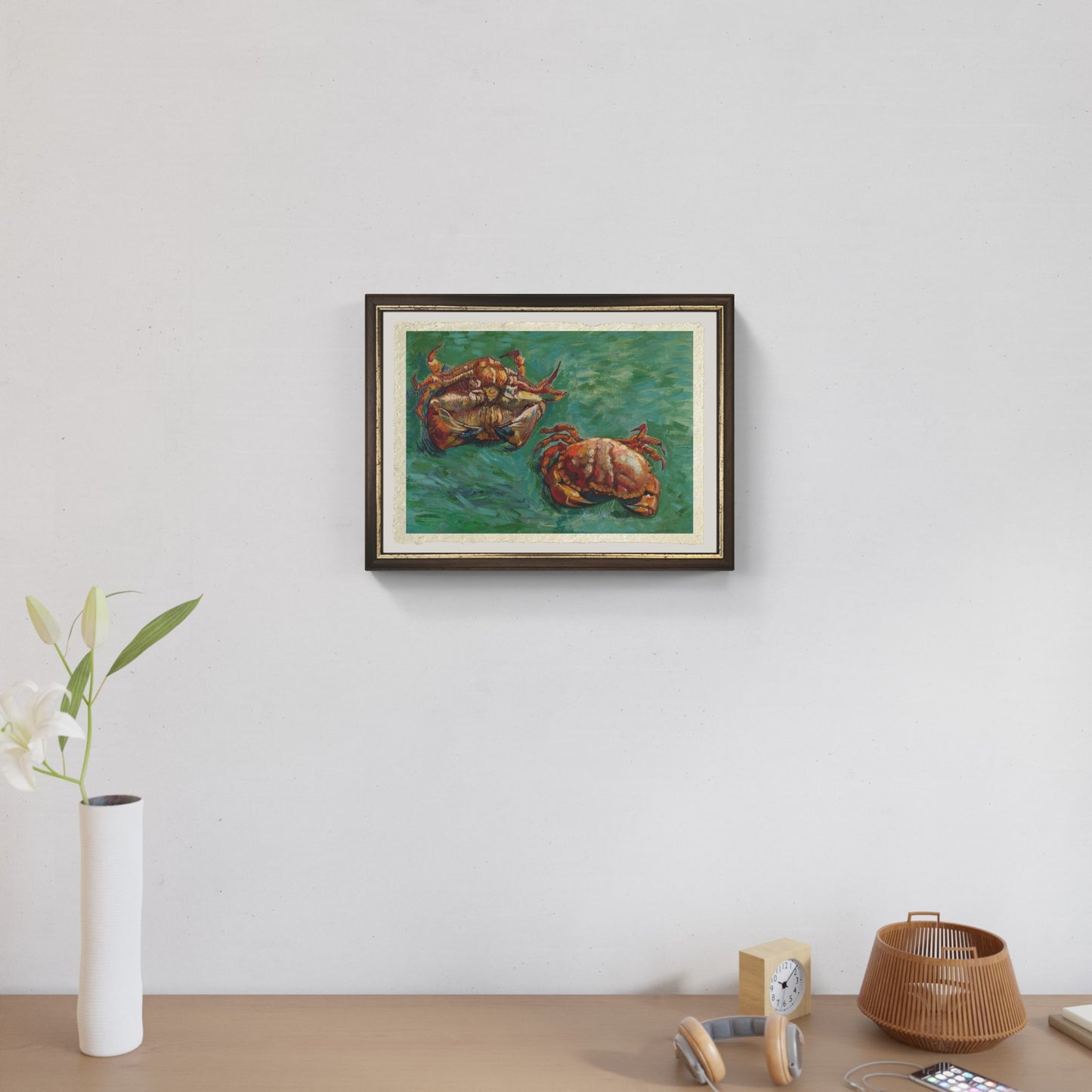 Still life with two sunflowers, Van Gogh. Reproduction