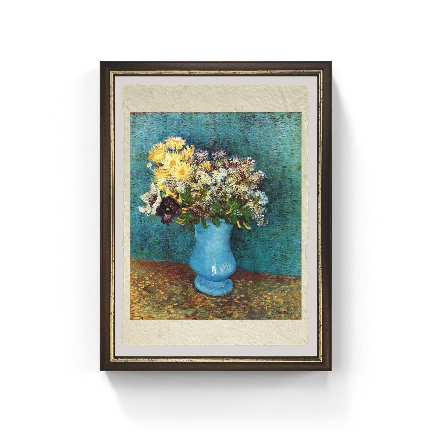 Still life with two sunflowers, Van Gogh. Reproduction