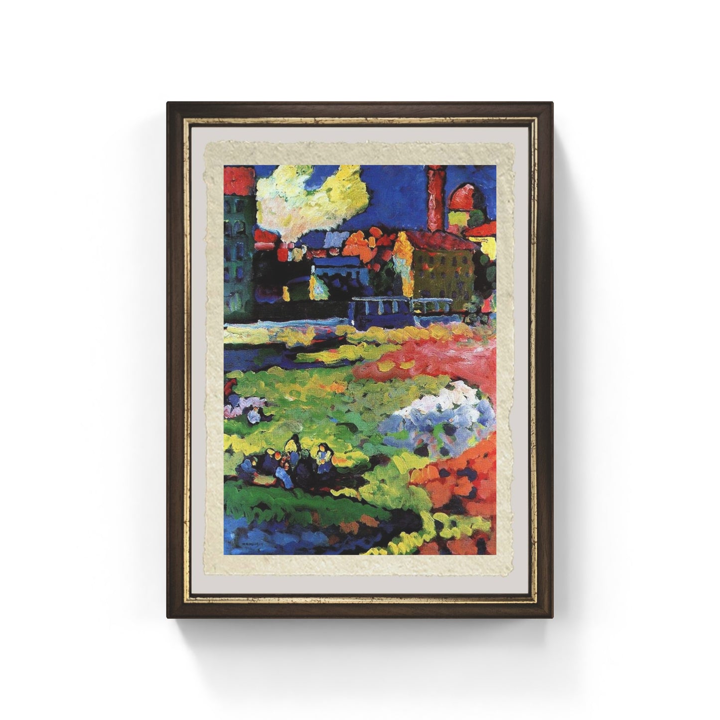 Monaco-Schwabing con la Chiesa di Sant'Orsola di Wassily Kandinsky su pregiata carta Amalfi