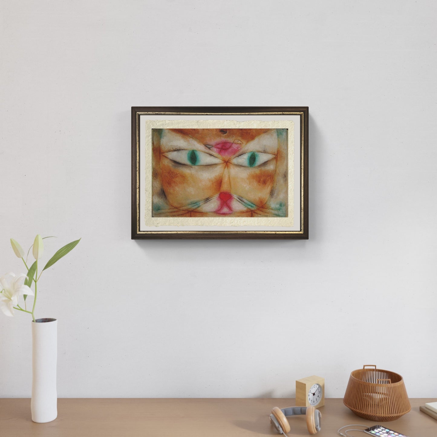 Gatto e Uccello di Paul Klee su pregiata carta Amalfi